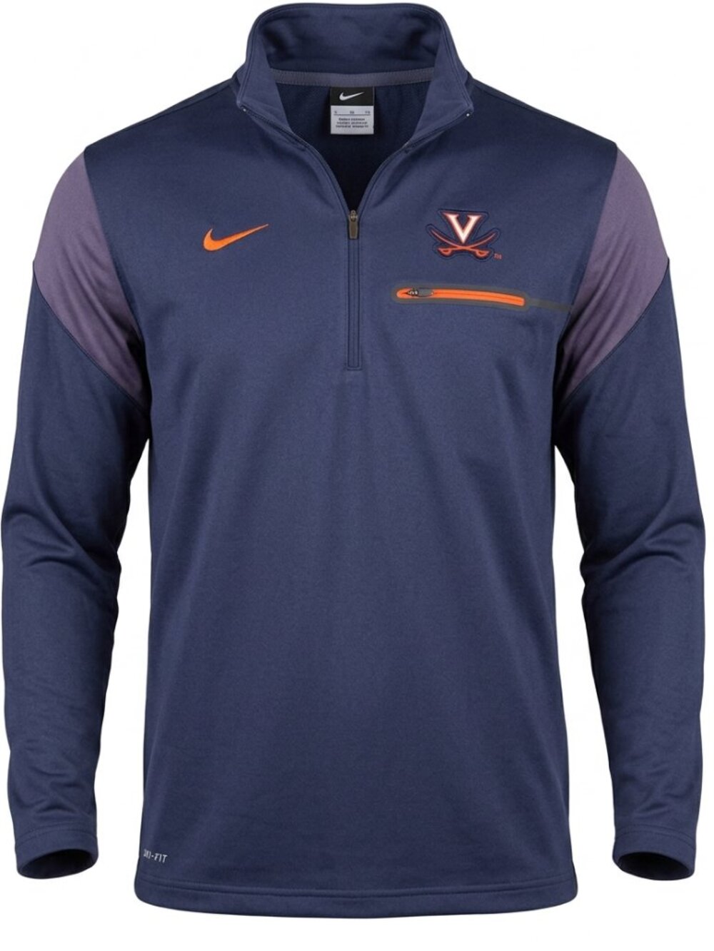 Nike UVA Virginia Cavaliers Dri-FIT Quarter-Zip Navy Blue Men's Size L